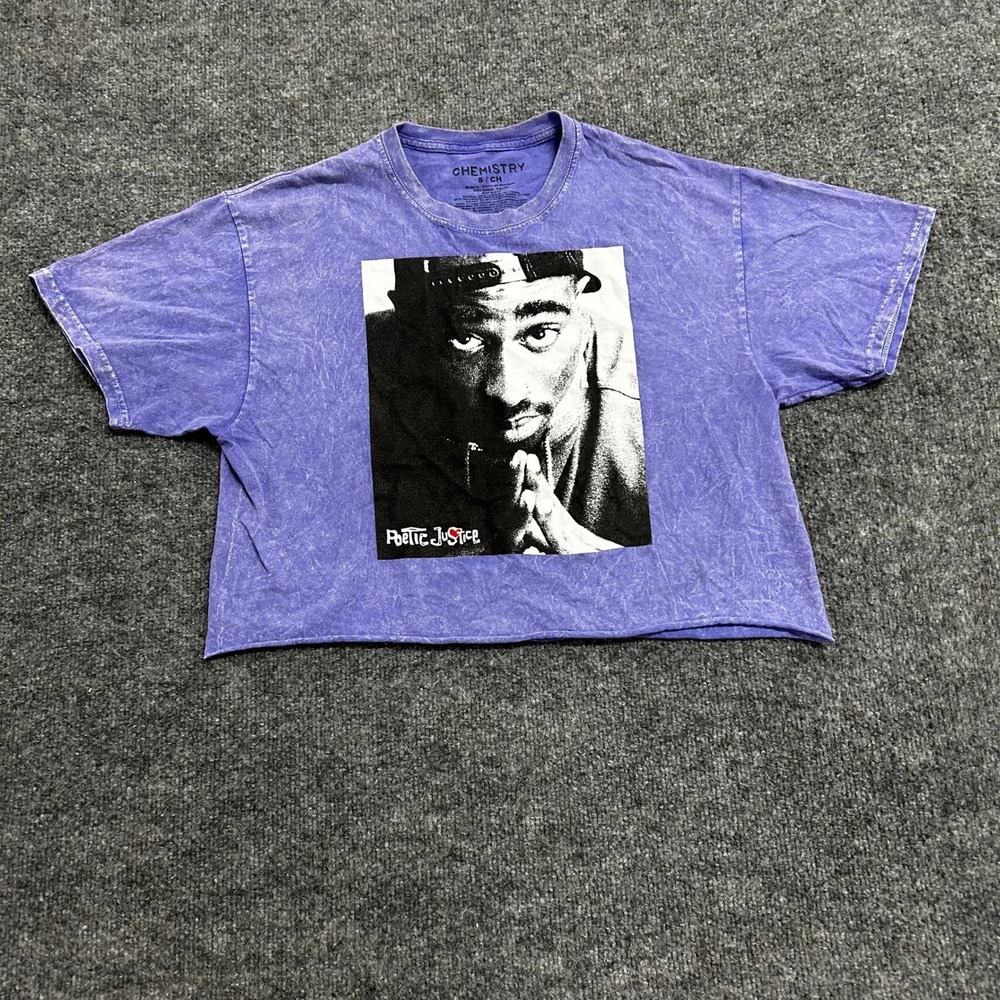 Chemistry T-Shirt Womens Size S Purple Poetic Justice Tupac Acid Wash